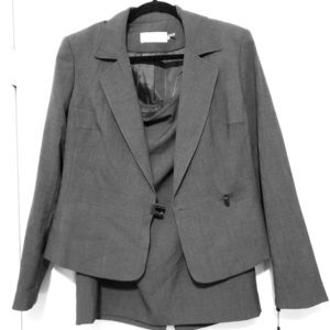 Calvin Klein 2-piece gray skirt & blazer suit NWT